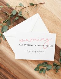 Funny Bridesmaid Proposal Card, Warning Bridesmaid Proposal, Will You Be My Bridesmaid Card, Bridesmaid Proposal Card - Etsy Canada