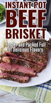 Do you love the incredible flavors of a beef brisket but don't want to mess with hours and hours of grilling or smoking?  A tender, delicious slice of meat that slides right off your fork?  Check out this most amazing Instant Pot Beef Brisket recipe for a faster alternative to a barbeque favorite. #InstantPotBeefBrisket #BeefBrisket #InstantPotRecipes