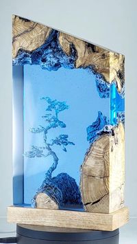 Tree Epoxy Resin Lamp, Tree art, Sea Art, Bedside Lamp, Bedroom Lights, Mood Lamp, Original art, Nature art, Bedroom Decor