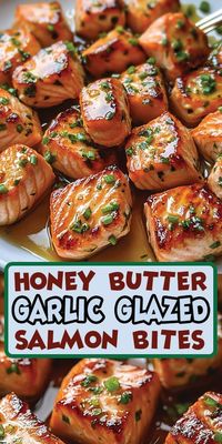 Honey Butter Garlic Glazed Salmon Bites Ingredients: 1 lb salmon fillets, cut into bite-sized cubes 2 tablespoons honey 2 tablespoons unsalted butter 4 cloves garlic, minced 1 tablespoon soy sauce 1 tablespoon lemon juice 1 tablespoon olive oil Salt and pepper to taste Fresh parsley, chopped (for garnish) #salmon #easyrecipes #camilarecipes