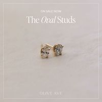 14K Yellow Gold | Oval Studs are gorgeous oval prong set diamond earrings with friction backs.