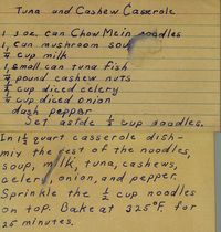 Tuna and Cashew Casserole | From my mom's recipe collection.… | Flickr