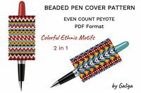 Colorful Ornaments Beaded Pen Cover Pattern Bead Pen Wraps