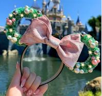 Christmas Minnie Ears Wreath Mickey Ears Pink Bow Ears Pink Bow Holiday Ears - Etsy