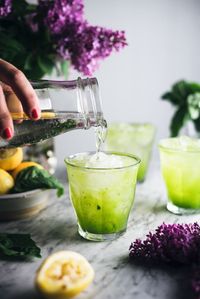 Cucumber basil sparkling lemonade