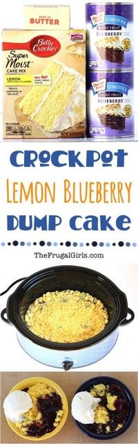 Crockpot Lemon Blueberry Dump Cake Recipe! ~ at TheFrugalGirls.com ~ this…