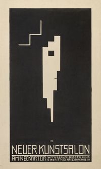 Oskar Schlemmer : Poster for the Neuer Kunstsalon, Stuttgart (Plakat, Neuer Kunstsalon, Stuttgart), 1913