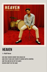 minimal polaroid song poster for heaven by niall horan