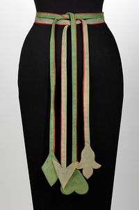 Belt Elizabeth Hawes  (American, Ridgewood, New Jersey 1903–1971 New York) Date: 1948 Culture: American Medium: leather, silk Dimensions: 68...