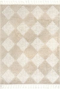 Ederra Aylin Diamond Tasseled Ivory Rug