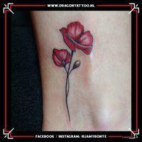 Color flower tattoo.  Designed and tattooed by: Jamy Bonte Dragon Tattoo.