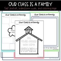 Our Class is a Family is a great read aloud to build classroom community! These activities are a way to extend that classroom community building. This resource includes a self-portrait, a cut and paste activity, a writing prompt, and a coloring page. These activities are a great way to solidify what makes a positive classroom community.How to use:-Read aloud Our Class is a Family by Shannon Olsen. -Brainstorm what makes a classroom family- students can write on their copy or you can project and