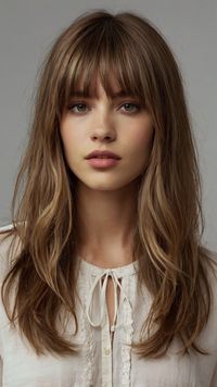 🎨 Tired of your current look? Enhance your natural hair texture with this Wavy Lob with Face-Framing Bangs medium length hairstyles y2k bangs. Discover the secret to achieving a flawless ombré. Helps reduce daily styling time by up to 50%. Easy to maintain and style at home. Click for a step-by-step guide! #WavyLobwithFace-FramingBangsmediumlengthhairstylesy2kbangs