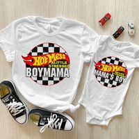 The perfect way for mamas to match with their littles! Designs: MAMA= Hot Mess A Little Stressed Boy Mama MINI= Hot Mess Never Stressed Mama's Boy Professionally printed on your choice of shirt/bodysuit color with a multi color print! *Make sure to add each item separately* ADULT: SIZING // Unisex Relaxed fit. We recommend ordering a size down for a more feminine fit or stick with your normal size for a loose fit. We do not suggest sizing up. Please see images for sizing details. MINI: Kids/Baby