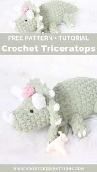 Crochet Triceratops FREE Pattern | Crochet Triceratops Pattern | Beginner Crochet Triceratops,#crochet #amigurumi #howtocrochet #amigurumicrochet #crochettutorial