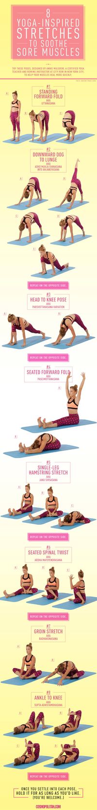 Say hello to yoga for sore muscles.