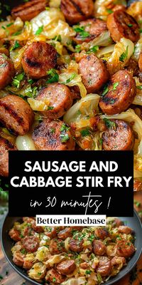 This sausage and cabbage stir fry is proof that simple ingredients can make a truly spectacular meal. In under 30 minutes, you’ll have a dish that’s hearty, healthy, and sure to please the whole family.  Whether you stick to the classic recipe or make it your own with customizations, this stir fry is bound to become a weeknight favorite.