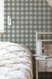 Watercolour Buffalo Check Wallpaper – Timberlea Interiors