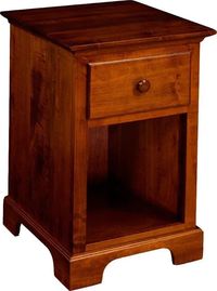 Amish Sonora 1-Drawer Nightstand Tuck away bedside essentials and place a lamp for reading by your bed with the Sonora. Convenient open cubby base with one drawer. Solid wood construction. Built in an Amish woodshop. #amishfurniture