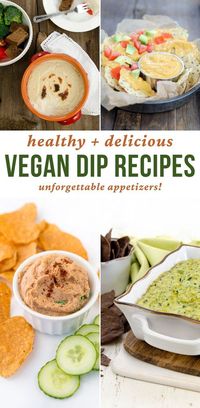 Irresistible vegan dip recipes for parties or any day of the week! Easy to prep, these vegan dips are made with plant-based whole foods. Plus, they're oil-free, gluten-free, and nut-free.