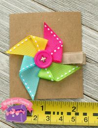 Summer Pinwheel Hair Bow Toddler Summer Hair Clip Pinwheel