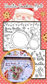 🎅✨ Bring holiday magic to your home with this FREE printable Santa Cookie Mat and Santa Cookies Sign! 🍪🥕 Let your little ones color and personalize this festive mat and sign to leave out for Santa and his reindeer this Christmas Eve. Spread joy and create cherished memories with this enchanting activity! 🎁🦌✨ #SantaCookies #ChristmasEve #christmas #kidactivities #HolidayFun 🎄🎅