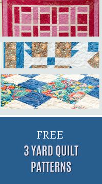 "Embrace the simplicity of 3-Yard Quilt Patterns – a perfect fusion of ease and creativity. With just three yards of fabric, craft a quilt that radiates charm. Ideal for beginners or those seeking a quick yet gratifying project. Elevate your quilting experience with these accessible and visually stunning patterns."