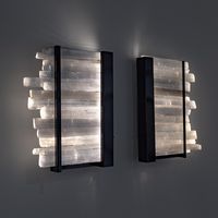 Arctic Lighting Selenite Crystal Wall Sconce with Metal Base For Sale at 1stDibs