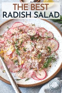 This five ingredient radish salad will be your go-to spring side dish. Try it once and it might be the only way you eat radishes from now on!