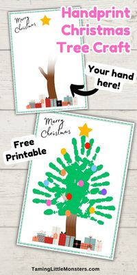 This handprint Christmas tree craft is a fun way to get in the holiday spirit! It’s perfect for kids of all ages. Check out the article and grab the free printable to make your own!