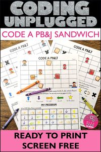 You can teach the basics of computer science, whether you have computers in your classroom or not. These are ready to go, low prep - just copy & teach!  Click here to view more!  #unpluggedcoding #hourofcodeactivities #hourofcode #codingactivitiesforkids