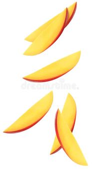 Isolated flying mango slices. Falling mango fruits isolated on white background with clipping path. stock photo, #path, #Advertisement, #stock, #photo, #ad