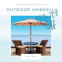 Enjoy summers better outdoor with an umbrella over your head. Get the best collection on Shopy store. #outdoorumbrella #outdoorproducts #marketumbrella #cantileverumbrella #beachumbrella