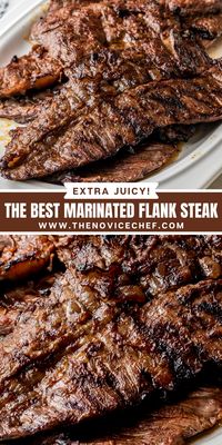 Tender flank steak is grilled to perfection and seasoned with a bright citrus marinade. You will absolutely love this juicy steak dinner!