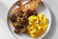 Miso-Butter Mushrooms With Silky Eggs Recipe