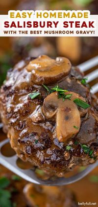 This Homemade Salisbury Steak Recipe is a throwback to the 50’s TV dinner, but a million times better with wonderful seasonings and a rich, luscious mushroom gravy. And still so easy, on the table in 30 minutes for a great family friendly dinner option!