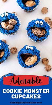 These super Fun Cookie Monster Cupcakes are going to be a guaranteed hit with kids and the star of any birthday party, boys or girls! Who doesn’t love Cookie Monster!