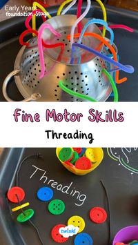 Encourage children to develop their fine motor skills with these fun threading activities. Thanks to Lesley Sellers