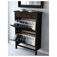 HEMNES Shoe cabinet with 2 compartments, black-brown, 35x50" - IKEA