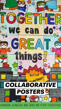  

If you are looking for a fun way for your students to collaborate, these posters are sure to be a hit.  Each student gets one piece of the "puzzle".  They will color their section and then cut it out.  Once all of the pieces have been colored, you can put the poster together to make one huge adorable poster.
 • colors/markers/color pencils
 • scissors
 • tape/glue

