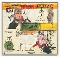 Larry Rivers. Double French Money from Four on Plexiglas. 1965, published 1966. Screenprint on board with plexiglass overlay and plexiglass cut-out collage from a portfolio with four screenprints. composition: 30 1/16 × 31 15/16 × 1" (76.4 × 81.2 × 2.6 cm); sheet: 30 1/16 × 31 15/16" (76.4 × 81.2 cm). Multiples, Inc., New York. Knickerbocker Machine & Foundry Inc., New York. Gift of Lester Avnet. 667.1966. © 2024 Estate of Larry Rivers/Licensed by VAGA, New York, NY. Drawings and Prints