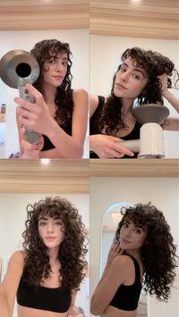 Curly hair and bangs - the best curl products and how to diffuse curly hair The Dyson blow dryer is on sale! My go to hair diffuser for big curls is now 20% off - adding some of my favorite curl creams below too! #liketkit #LTKGiftGuide #LTKHoliday