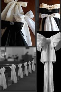 I sell these charming bows in white, ivory and black, on my website also. Wedding pew bows for church, reception, anywhere you would like to decorate your wedding with Simply charming bows. Keep it simple and get more compliments on your pew bows for your wedding. You can visit my site at charmingbows.com or contact me here