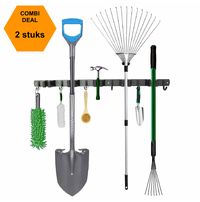 Combi Deal 2 Zwarte Bezemhouders 60cm - 5 houders 6 haken - Sodealstore