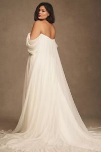 Jenny by Jenny Yoo Noa Off-The-Shoulder A-Line Chiffon Wedding Gown | Anthropologie