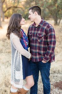 Fall Engagement Shoot Looking at Each Other | Chico-California-Engagement-Wedding-Photographer-Bidwell-Park-Engagement-Photography