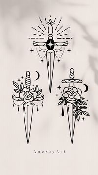 Celestial sword svg | Magic sword tattoo design | Witchy dagger svg file for cricut | Boho celestial svg clipart Use this floral knifes vector illustrations to create amazing t-shirt designs, prints, wall art, cards and posters, for social media content, blogs and logo.