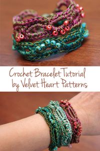 Follow me step by step as I show you how to make this boho chic beaded crochet bracelet.  Lots of photos and detailed instructions included in this DIY crochet project!  #crochettutorial #crochetbracelet