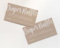 Kraft Paper Diaper Raffle Ticket Editable Template