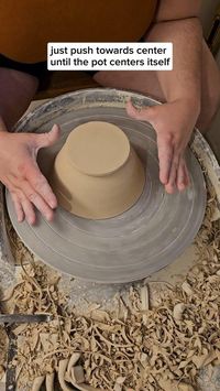 Here are a few methods for centering your pots for trimming! I've found myself using bump centering the most lately, but it does havw a bit of a learning curve! If you struggle with centering your clay for trimming, practice using something heavier, like a large bowl or plate, or something bisqued that you don't care about! #NowWhatPotteryWorks #Centering #PotteryProcess #Ceramics #Clay #Trimming #TapCentering